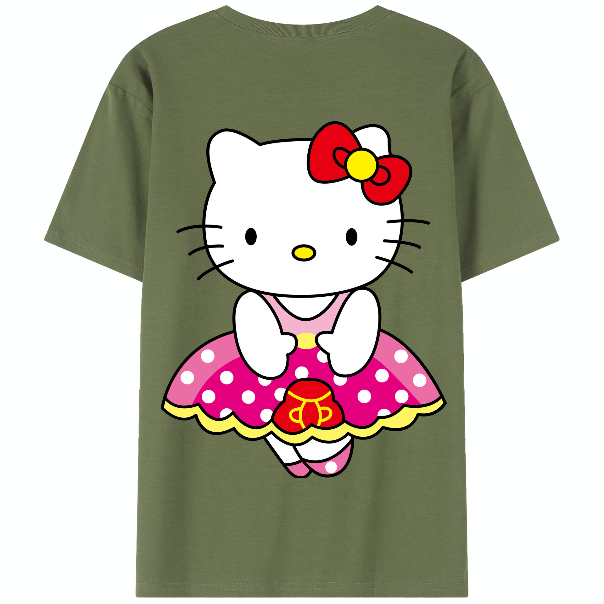 （画像用） Hello Kitty ハローキティ 綿100％半袖Tシャツ（背面プリント）